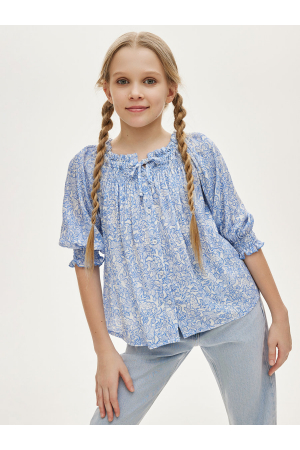 Блуза для девочек Y-clu' (Китай) Голубой Y19029