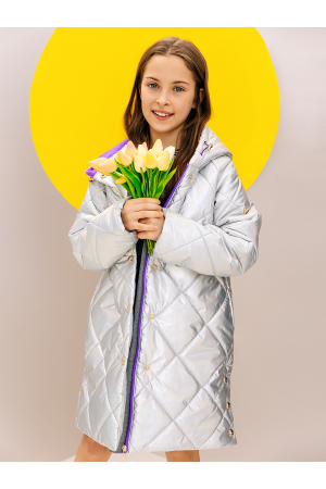 Пальто для девочек Les Trois Vallees (Китай) Серый 25A321427-1479