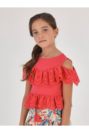 Блуза для девочек Mayoral (Испания) Красный 6.195/77