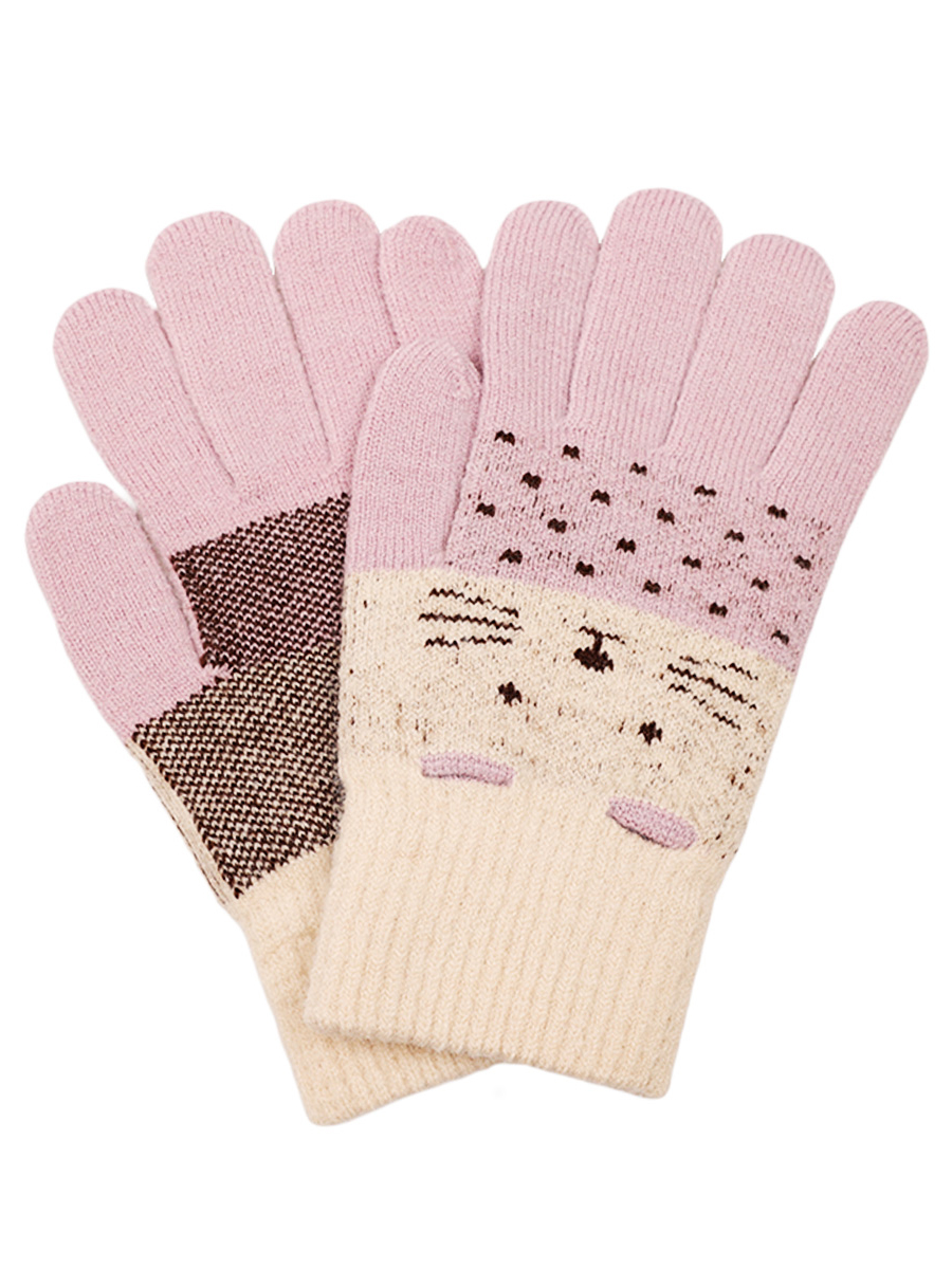 Перчатки Multibrand, размер 17-20, цвет розовый