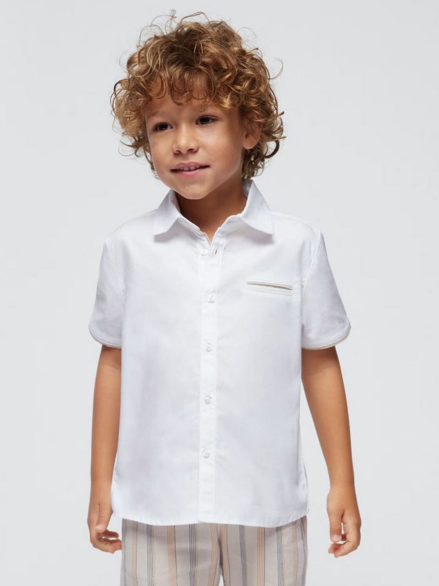Рубашка Mayoral, размер 122, цвет белый