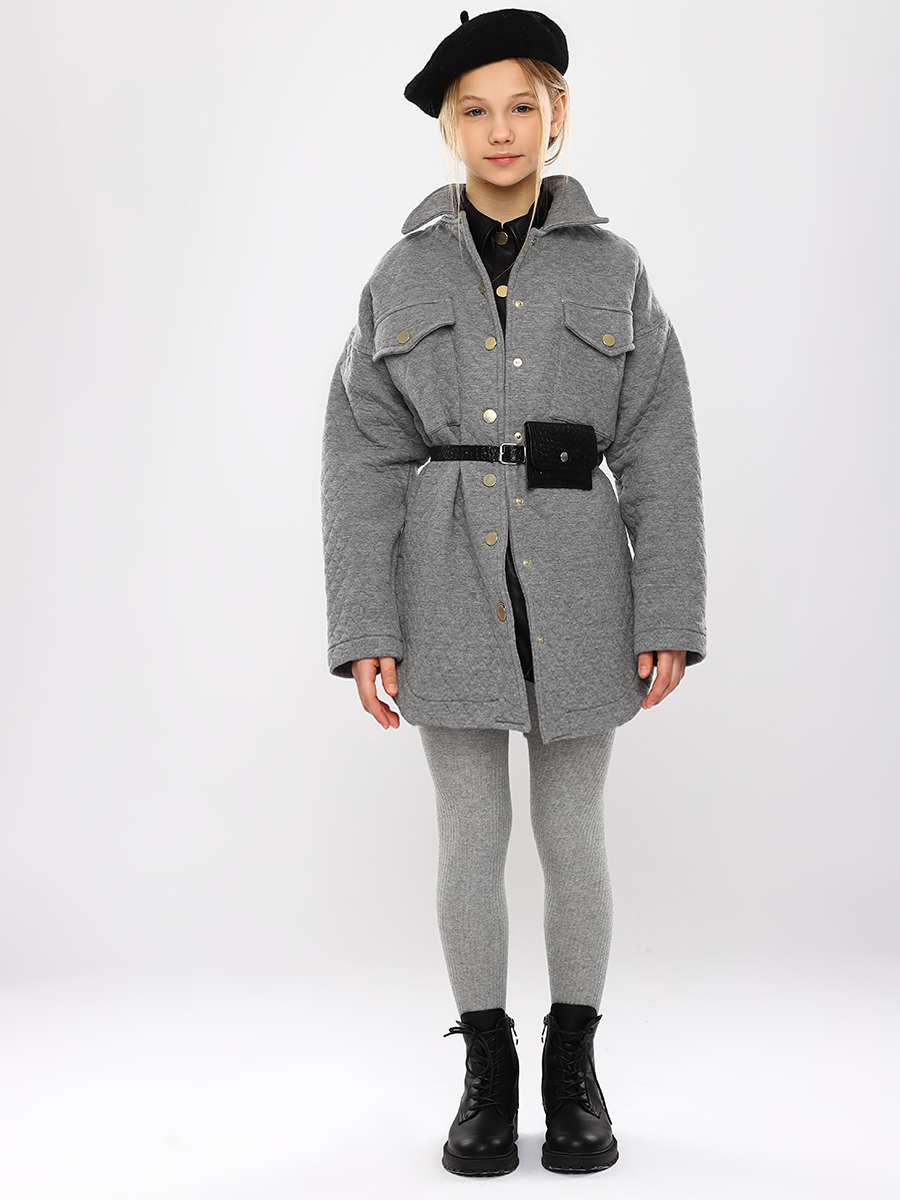 Пальто Y-clu', размер 128, цвет серый Y16042 - фото 7