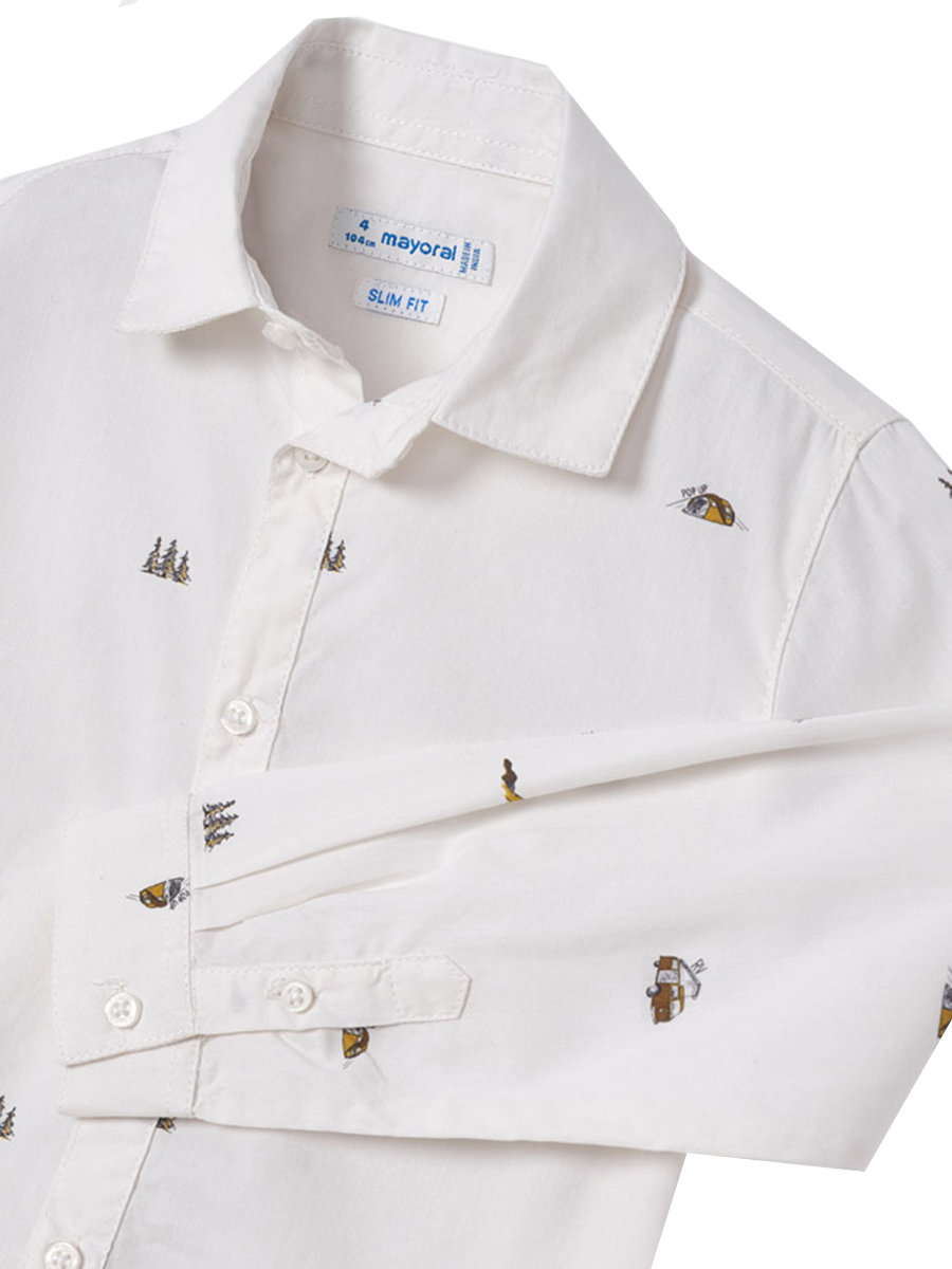 Рубашка Mayoral, размер 7, цвет белый 4.186/48 - фото 3