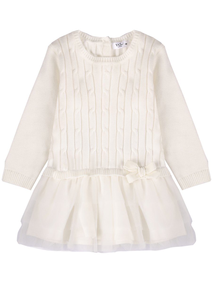 Платье Y-clu', размер 1,5 года, цвет белый YFNF24A525 - фото 1