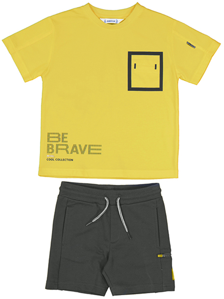 Футболка+шорты Mayoral, размер 4 года, цвет желтый
