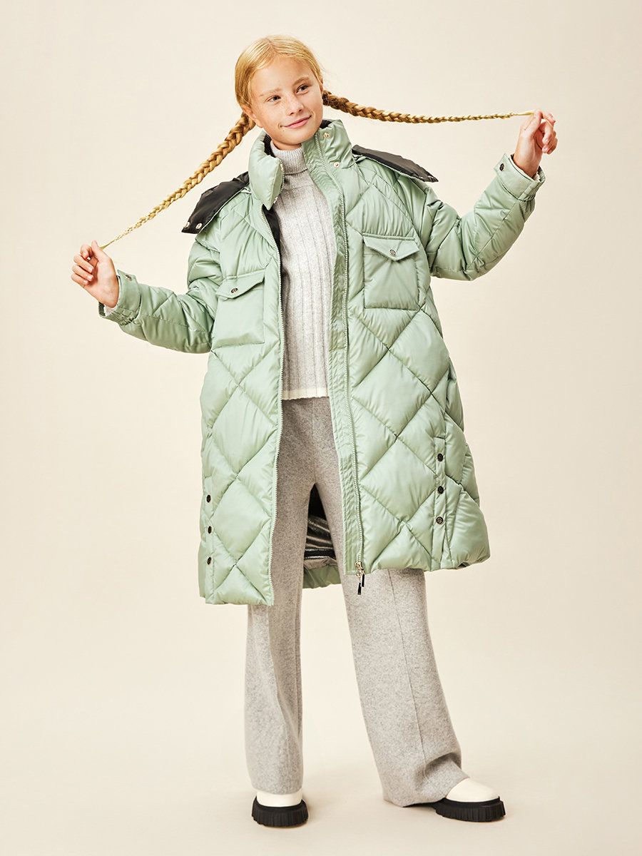 Пальто Laddobbo, размер 7, цвет зеленый ADJG46AW-30 - фото 1