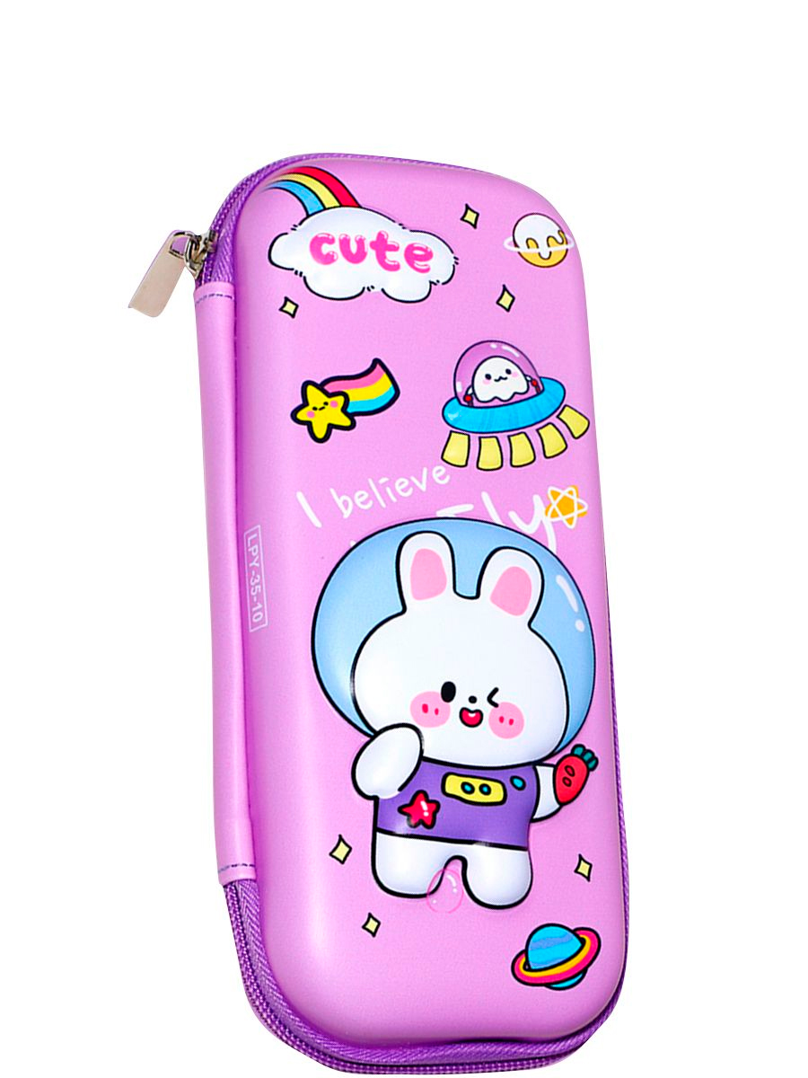 Пенал Multibrand, размер Единый школа, цвет разноцветный LPY-35-pink rabbit - фото 3