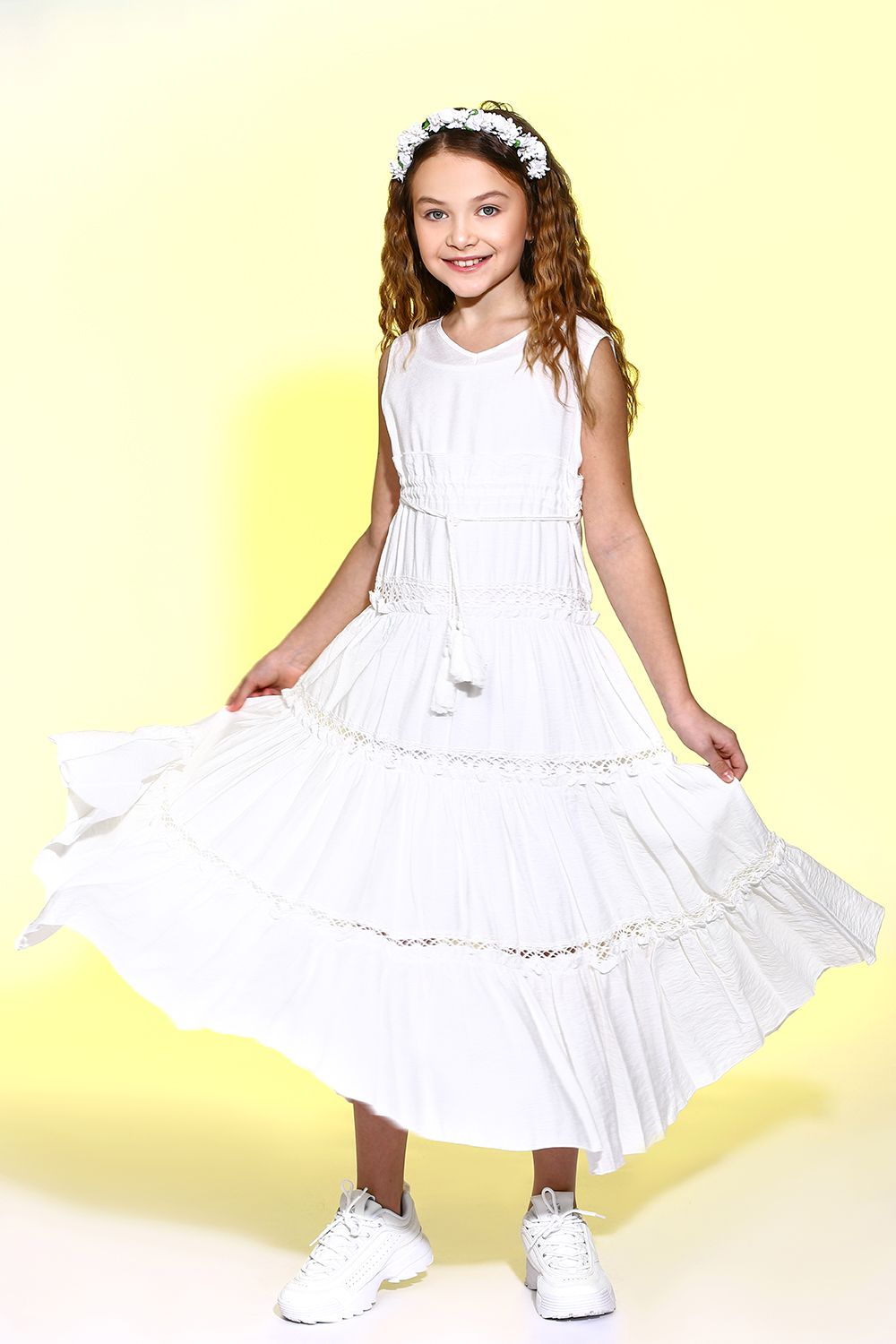 Платье Manila Grace, размер 128, цвет белый MG142 - фото 3