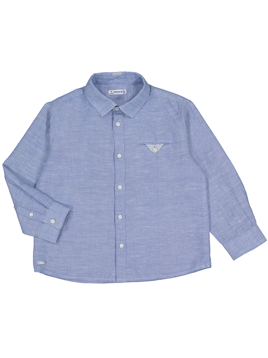 Рубашка Mayoral, размер 128, цвет синий 3.122/66 - фото 1