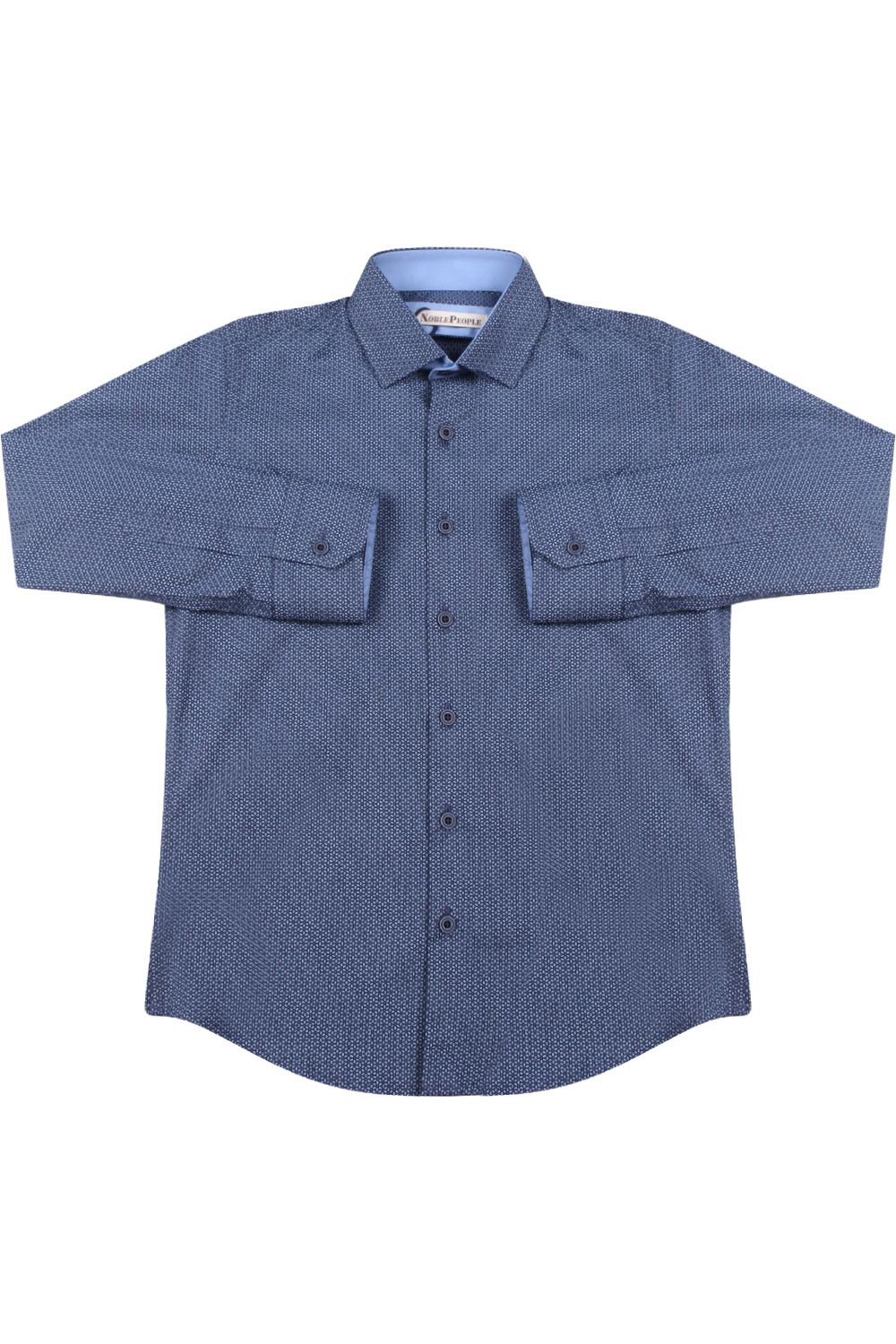 Рубашка Noble People, размер 122, цвет синий 19003-178 - фото 2