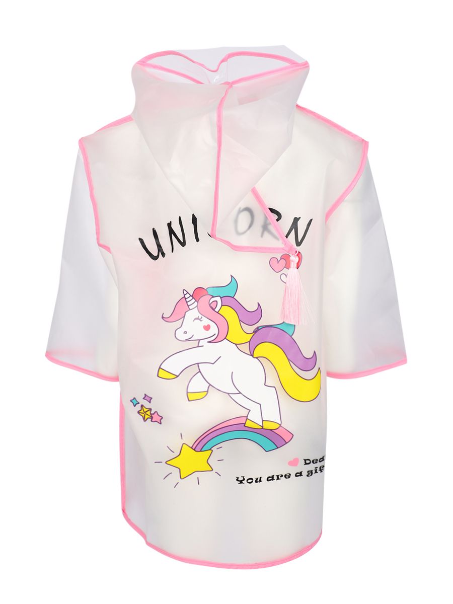 Дождевик Multibrand, размер 90-100, цвет розовый RK001D-unicorn - фото 4