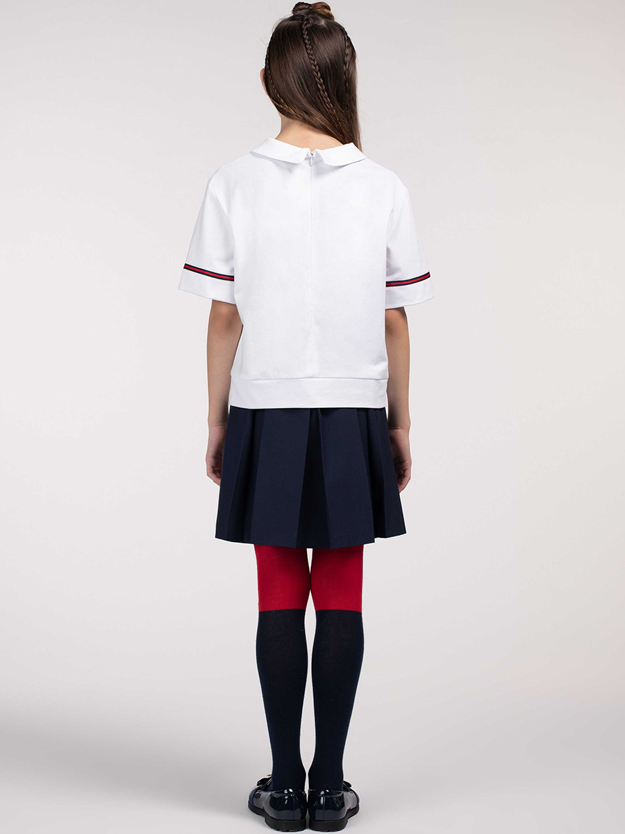 Блуза Смена, размер 134 (64), цвет белый 11546 - фото 4
