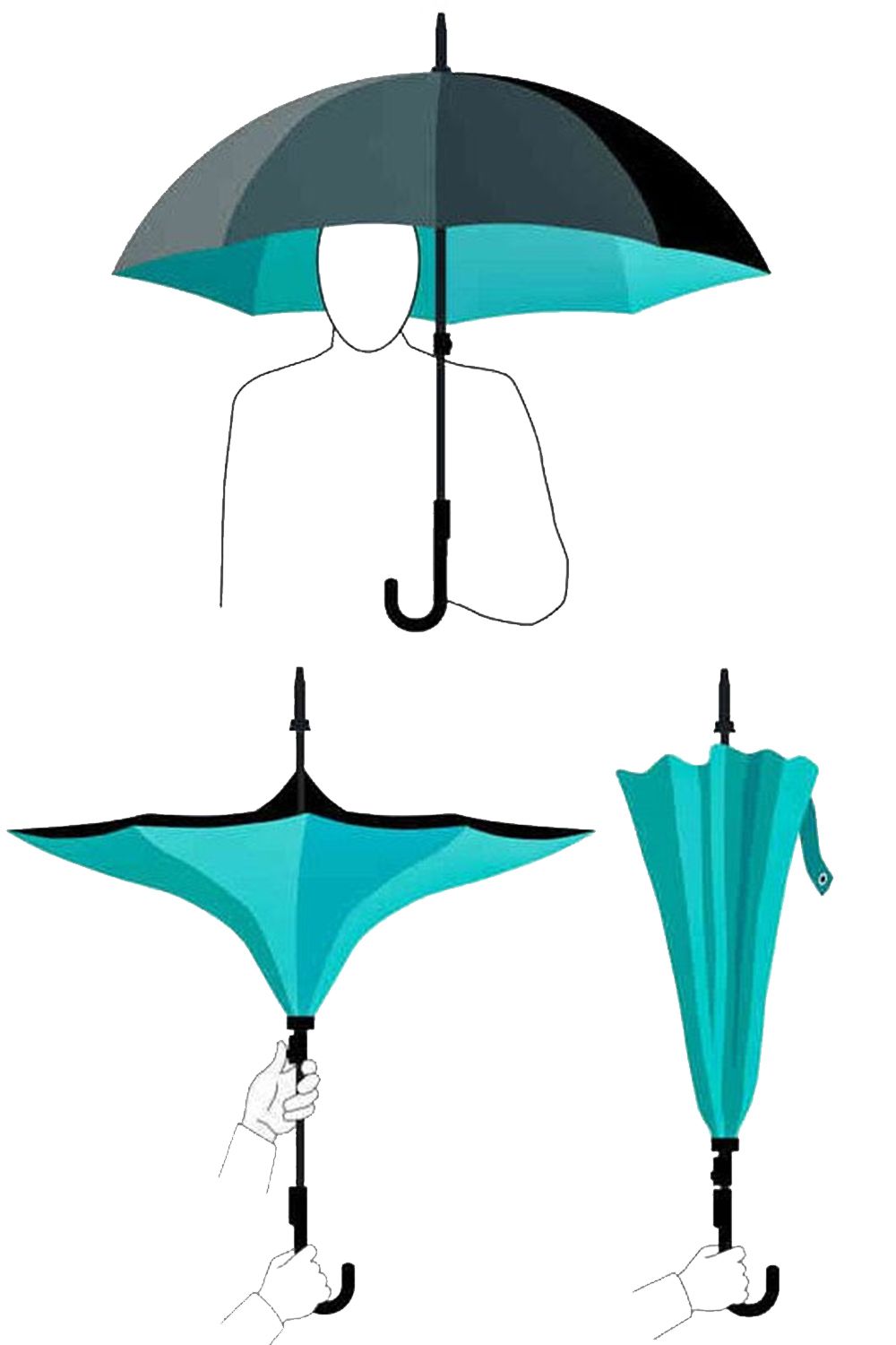 Зонт-наоборот Multibrand, размер UNI, цвет оранжевый - фото 6