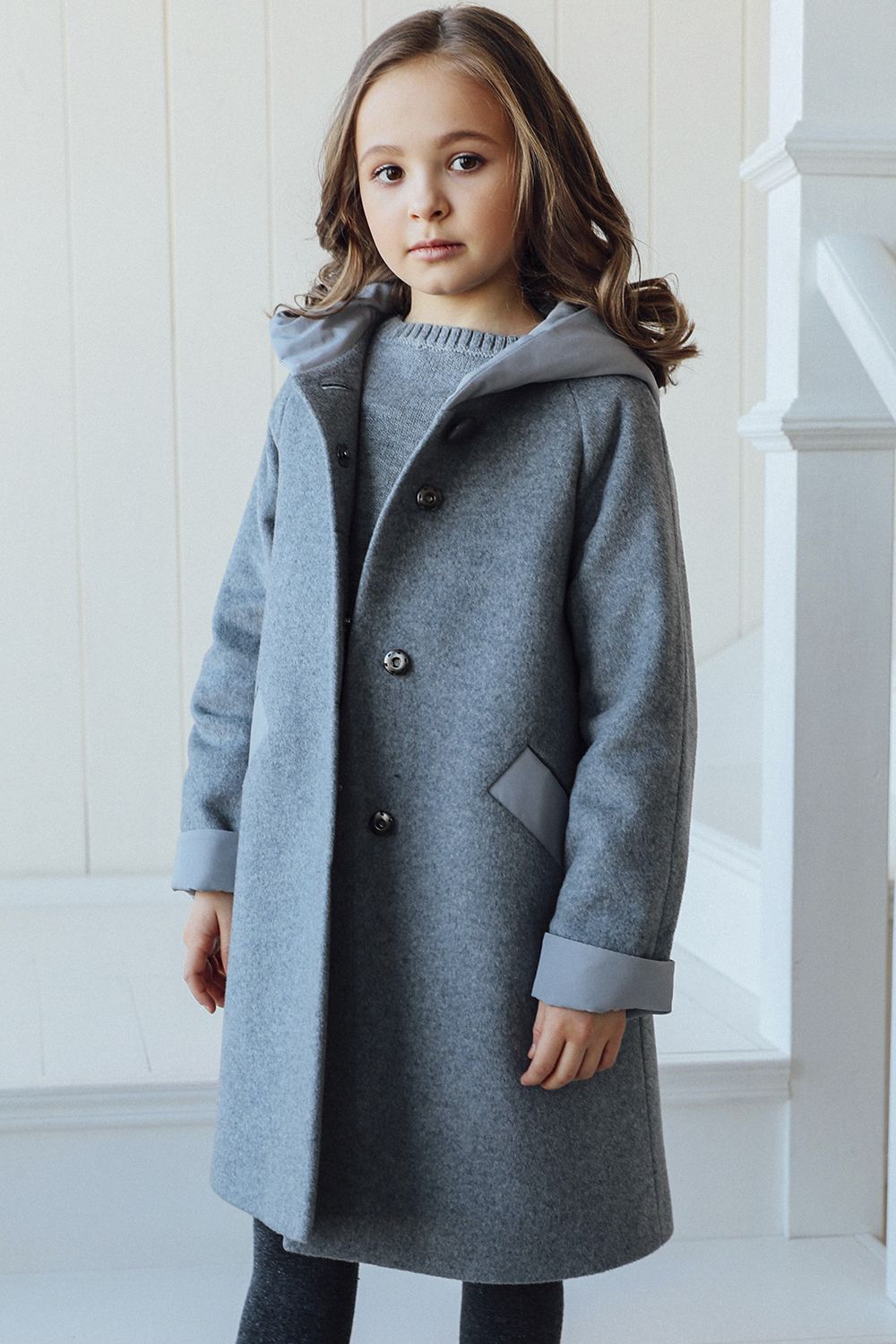 Пальто Mamma Mila, размер 146, цвет серый F19/C6-gray - фото 1