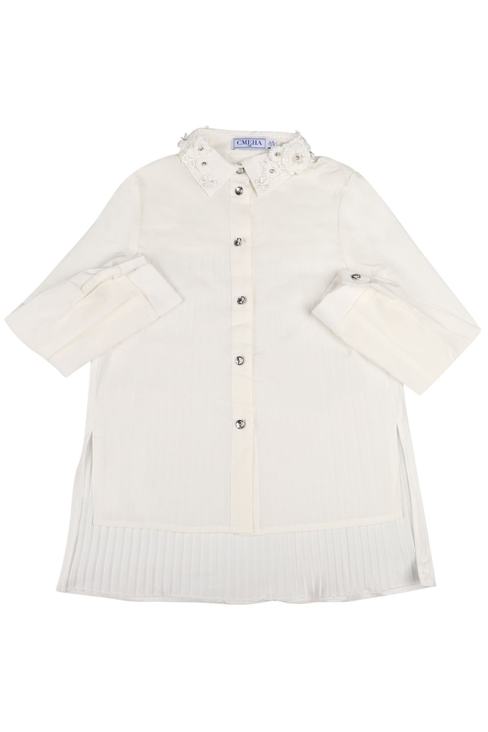 Блуза Смена, размер 134, цвет белый 19058 - фото 1