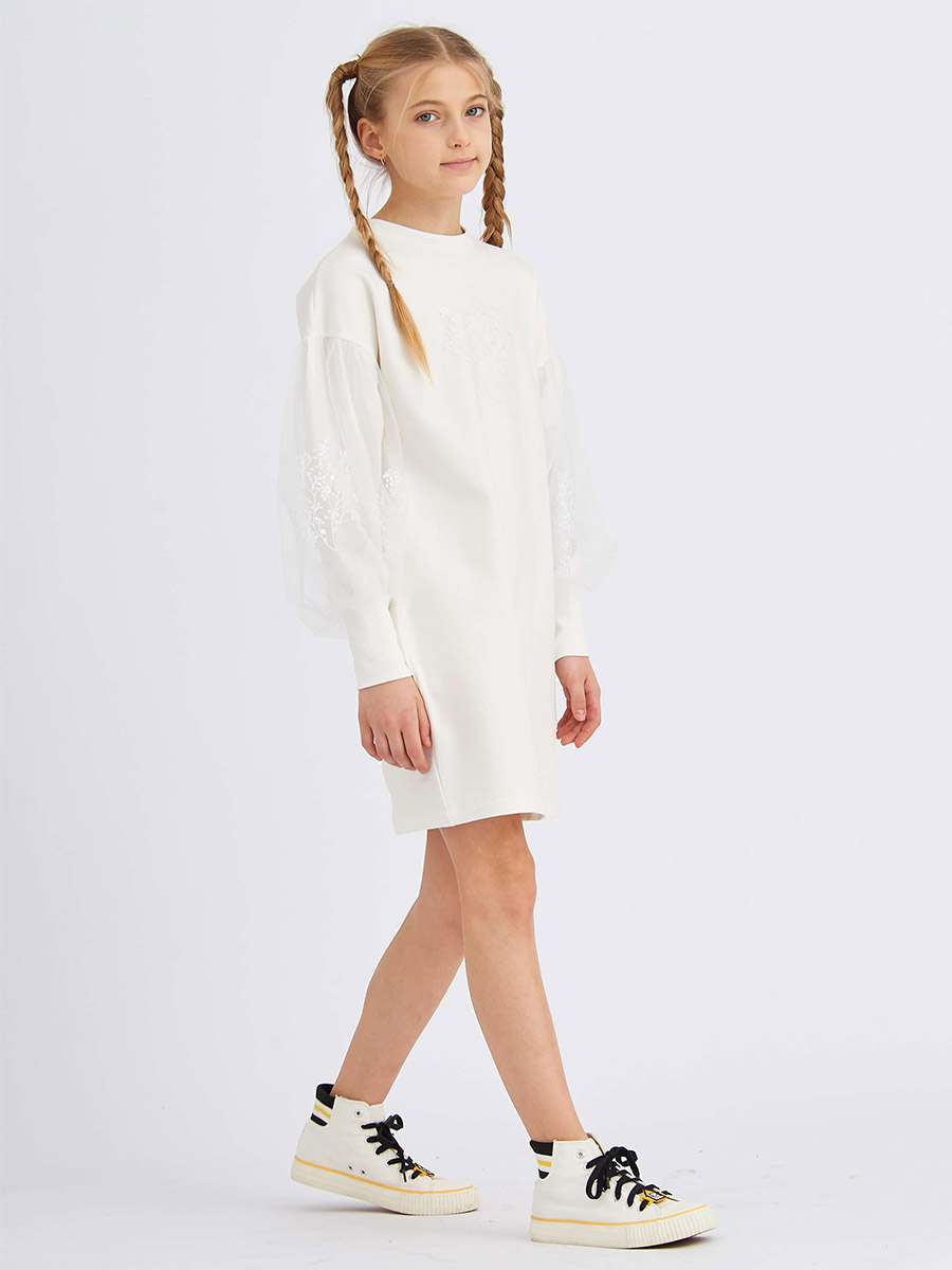 Платье Смена, размер 12, цвет белый 42127 - фото 4