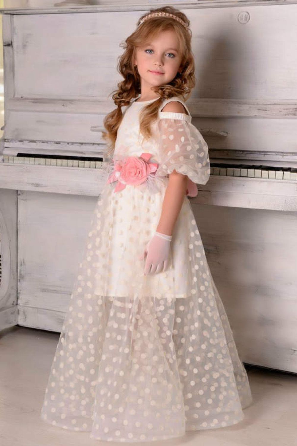 Платье Lila Style, размер 122-30, цвет белый Rocksana - фото 1