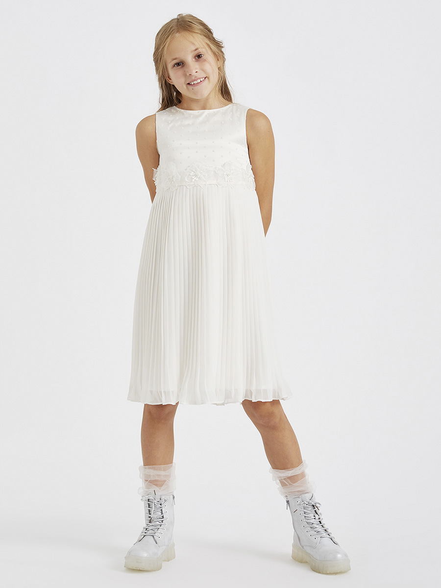 Платье Смена, размер 134 (64), цвет белый 21584 - фото 5