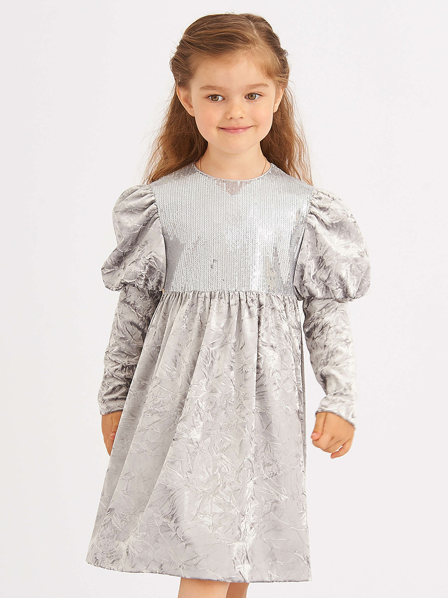 Платье Смена, размер 104 (56), цвет серый 21607 - фото 1