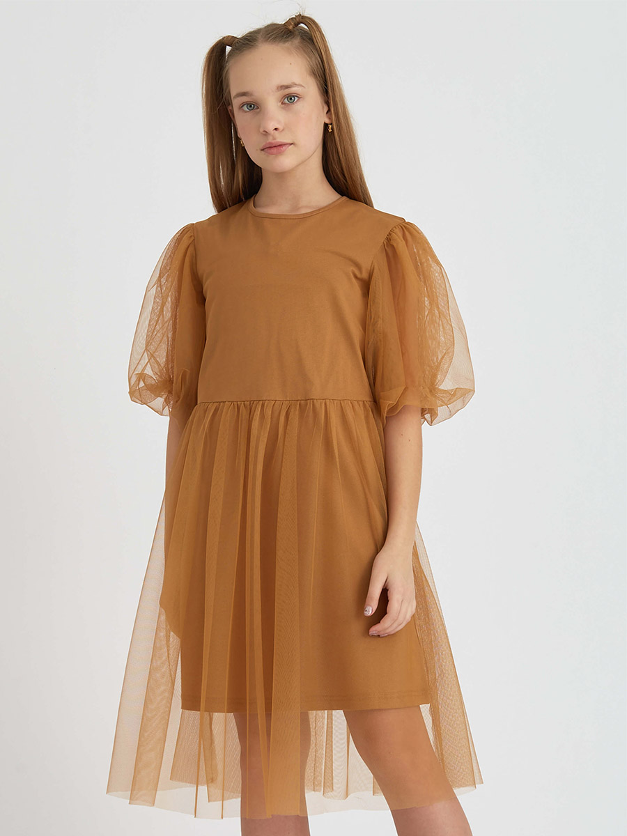 Платье Смена, размер 17, цвет коричневый 42099 - фото 1