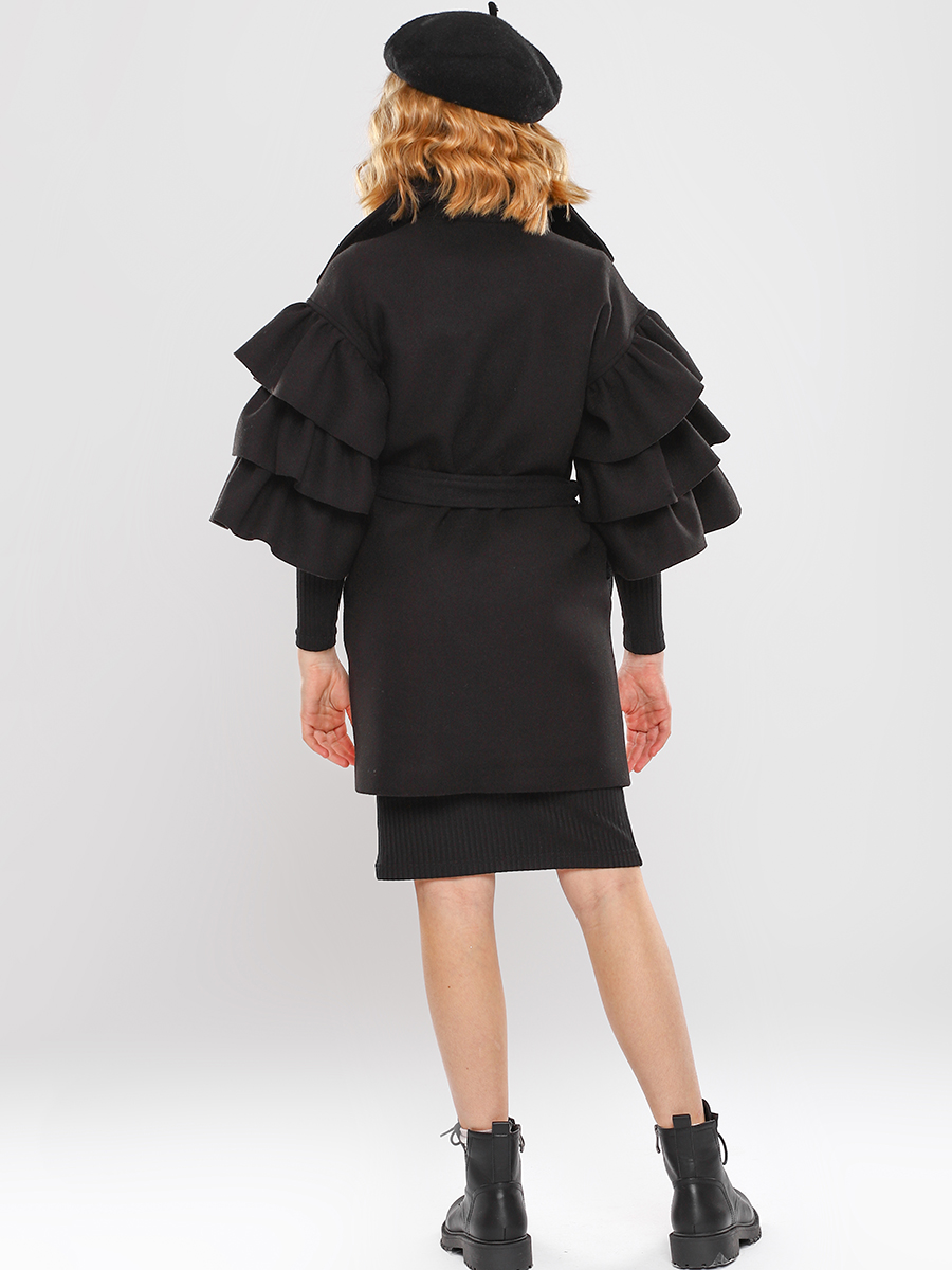 Пальто Gaialuna, размер 134, цвет черный G3361 - фото 5