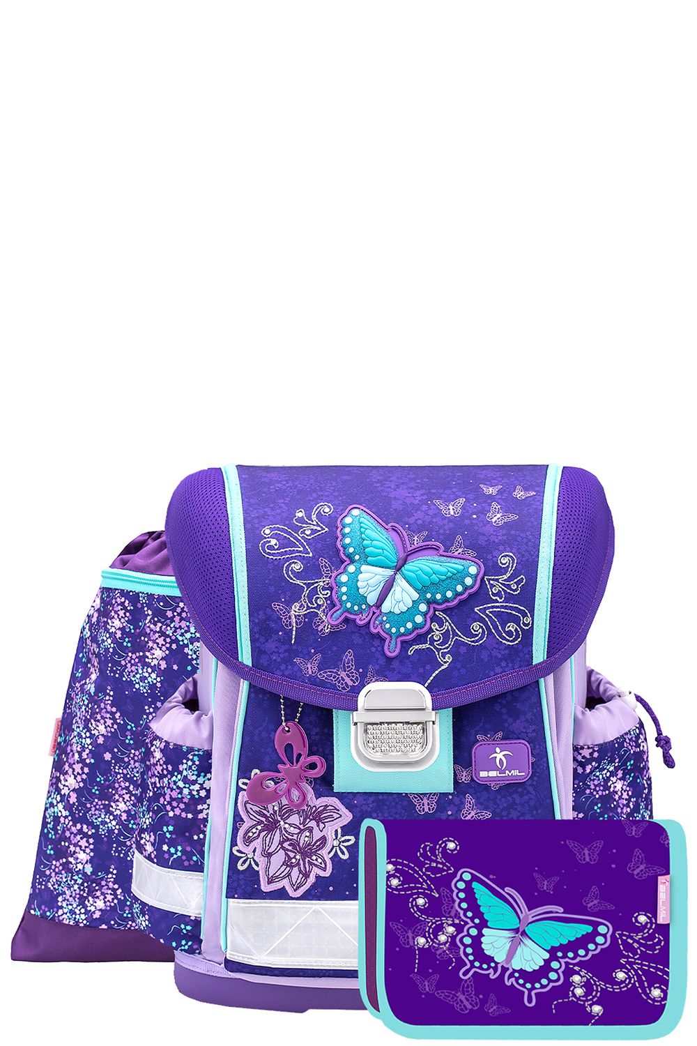 Ранец+пенал+мешок Belmil, размер UNI, цвет фиолетовый 403-13/822S Ранец+пенал+мешок - фото 1