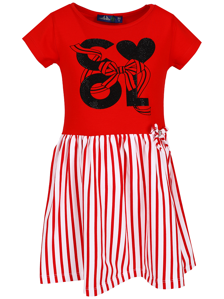 Платье Laddobbo, размер 116, цвет красный ADG54301-6 - фото 5