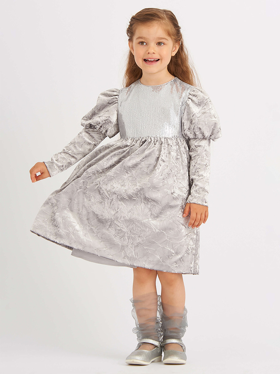 Платье Смена, размер 104 (56), цвет серый 21607 - фото 4