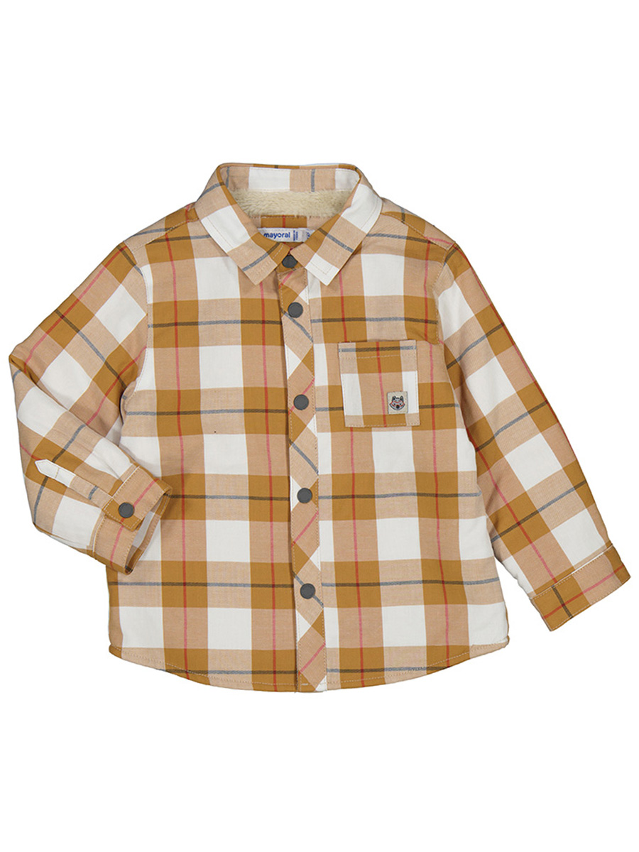 Рубашка Mayoral, размер 98, цвет коричневый 2.175/48 - фото 5