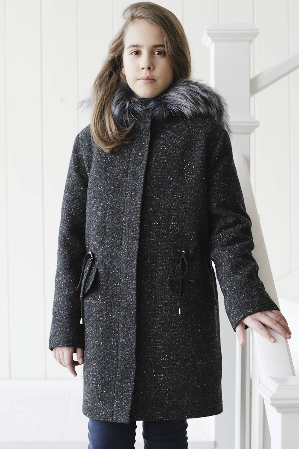 Пальто Mamma Mila, размер 134, цвет серый F18-P - фото 1