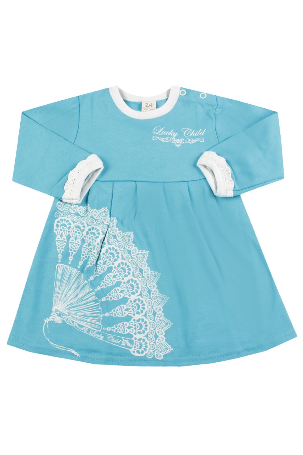 Платье Lucky Child, размер 74-80, цвет голубой 14-6 - фото 1