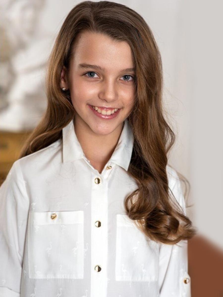 Блуза Юные Фантазёры, размер 134, цвет белый 4061-10Ф - фото 1