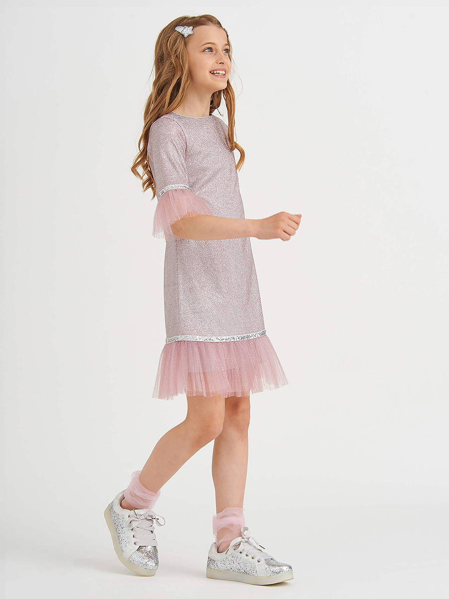 Платье Смена, размер 140 (68), цвет фиолетовый 21567 - фото 4