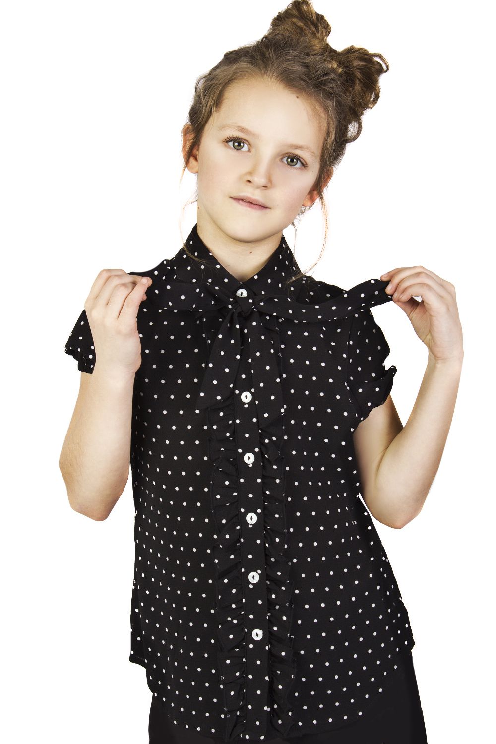 Блуза для девочки Y9625 чёрный Y-clu`, Китай (КНР)