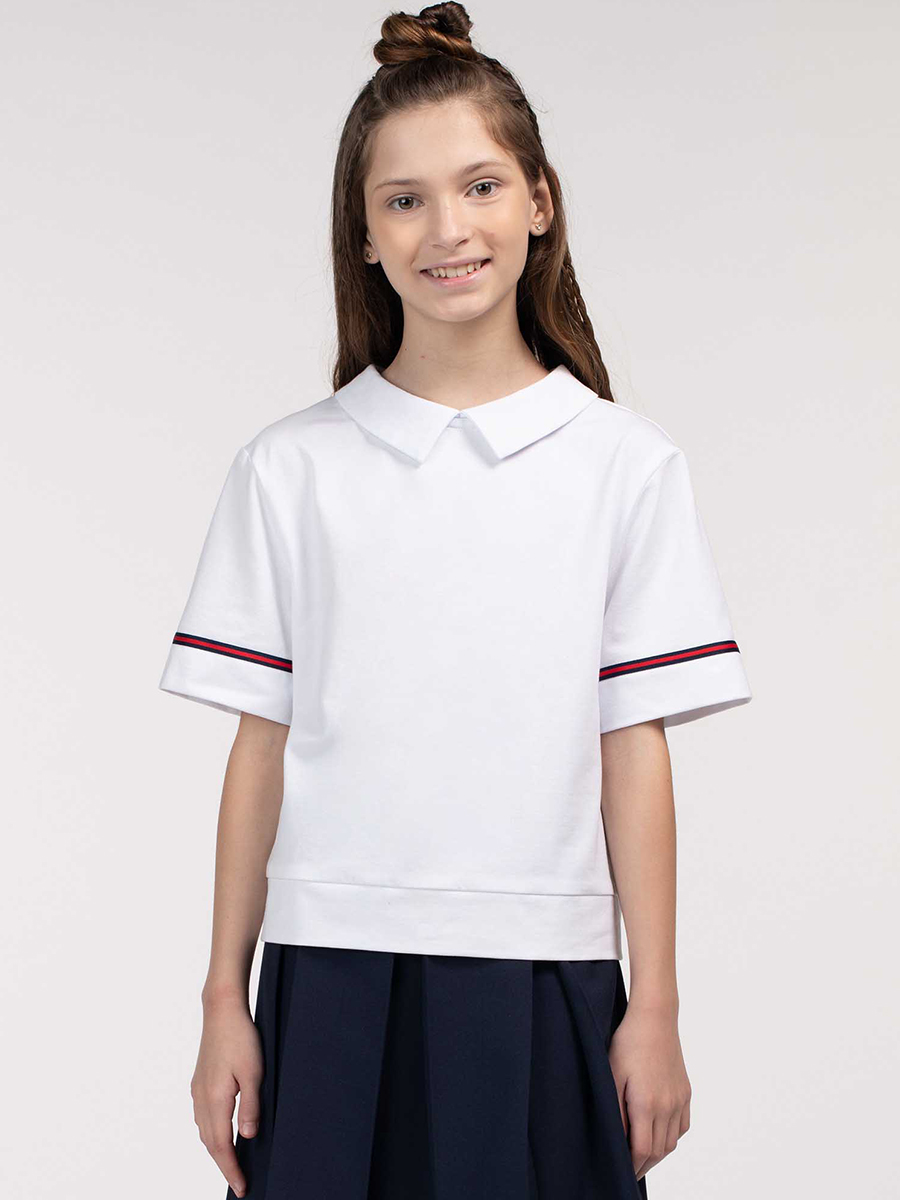 Блуза Смена, размер 134 (64), цвет белый 11546 - фото 1