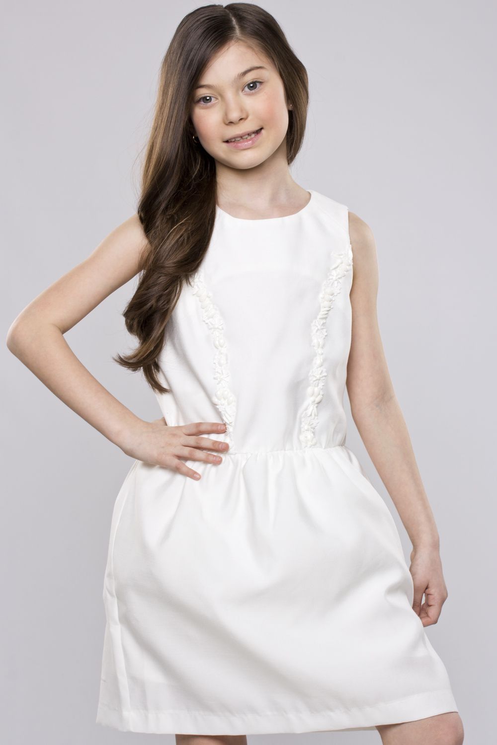 Платье Gaialuna, размер 158, цвет белый GE531671 - фото 1