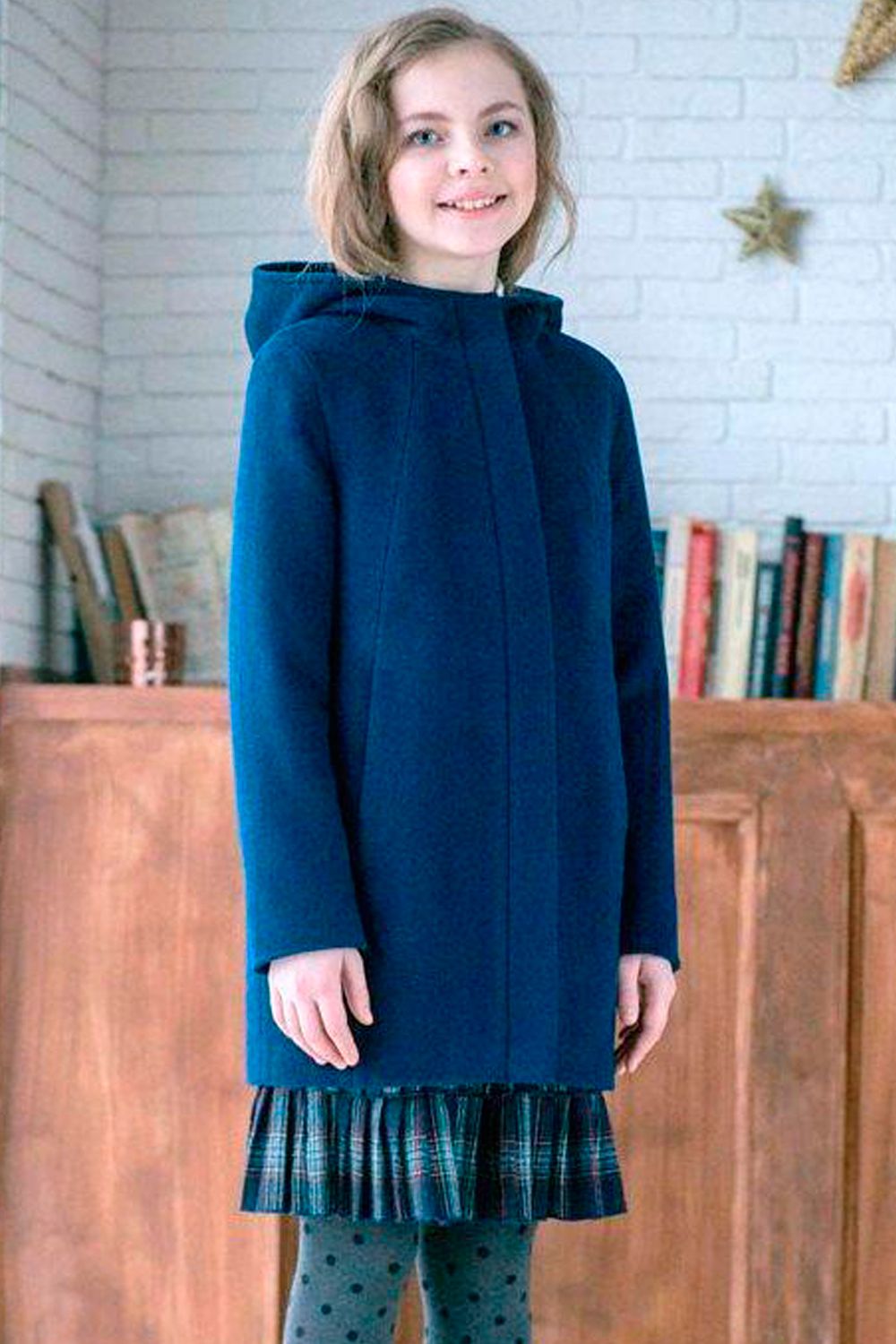Пальто Mamma Mila, размер 134, цвет синий K171 - фото 1