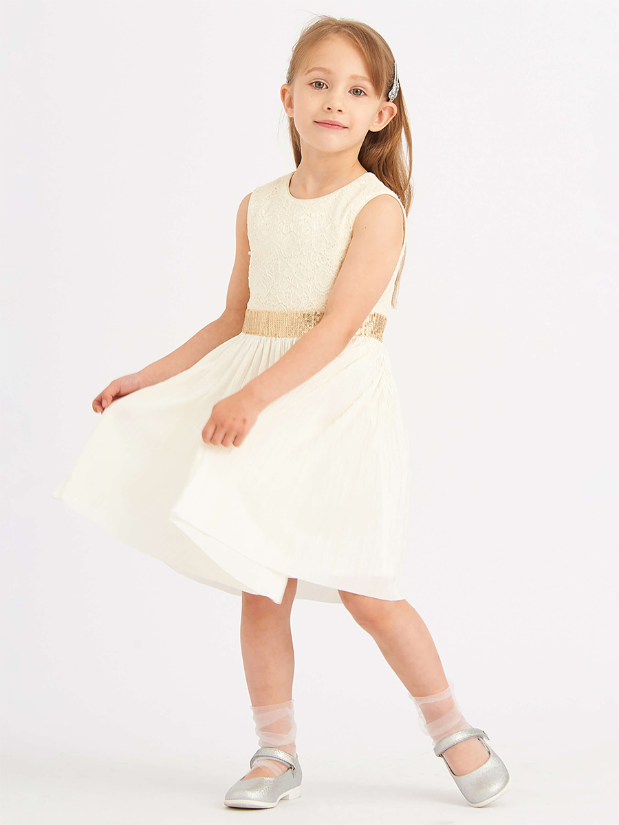 Платье Смена, размер 146 (72), цвет белый 21547 - фото 4