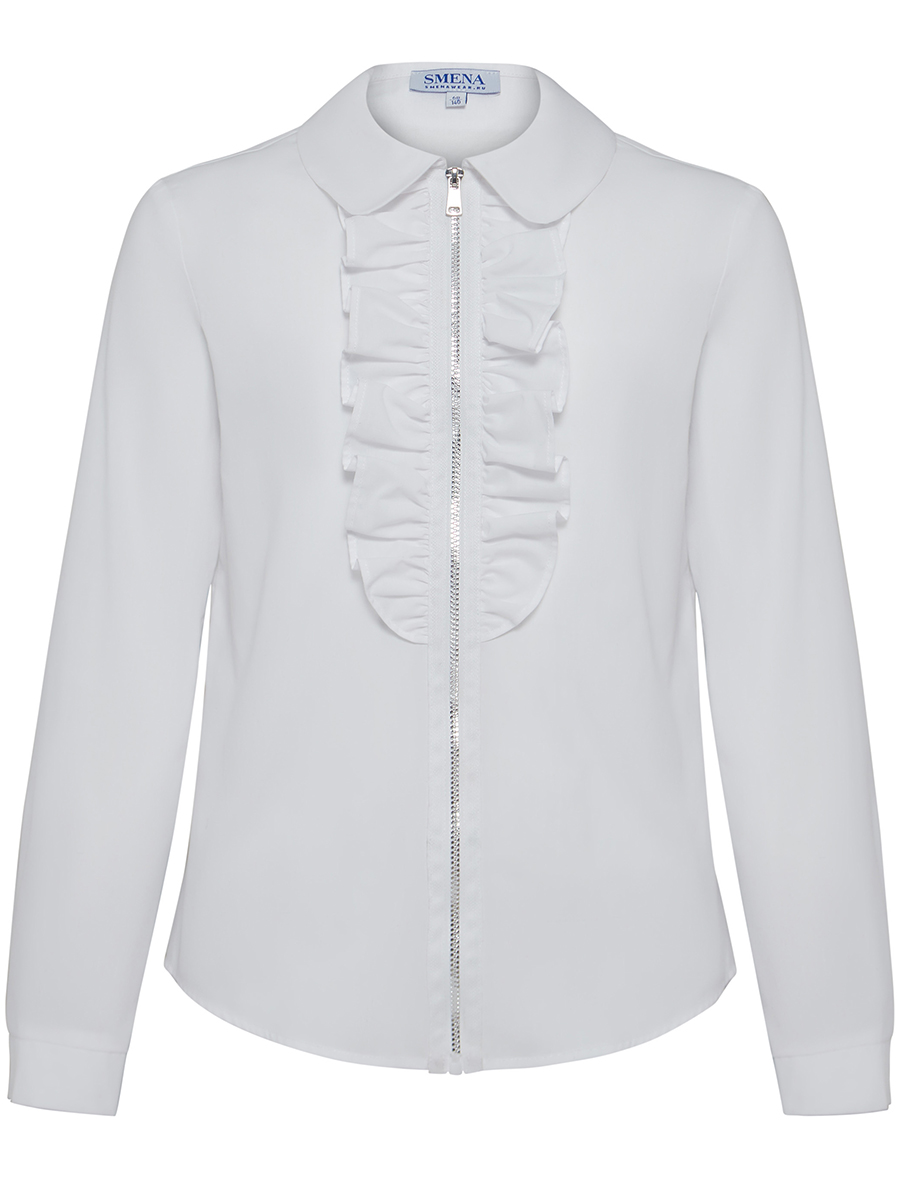 Блуза Смена, размер 140 (72), цвет белый 11510 - фото 1