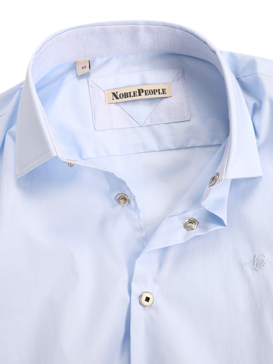 Рубашка Noble People, размер 122, цвет голубой 19003-450/1 - фото 10