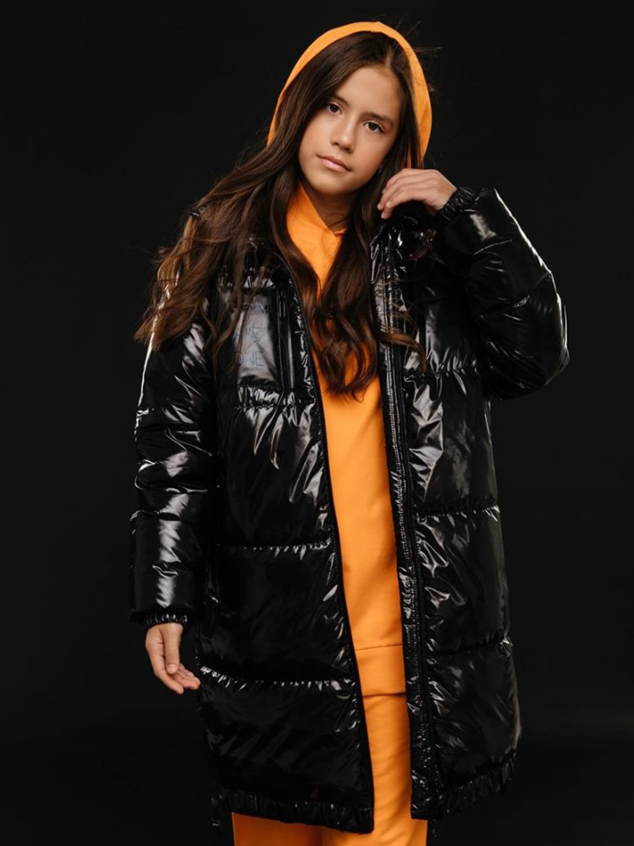 Пальто GnK, размер 140, цвет черный С-762/7 - фото 1