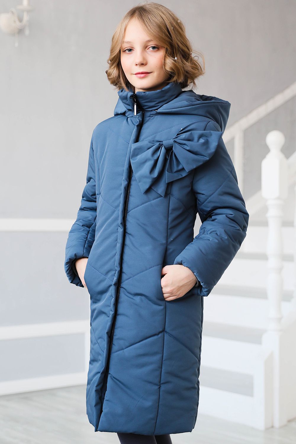 Пальто Mamma Mila, размер 146, цвет голубой Pc19 - фото 1