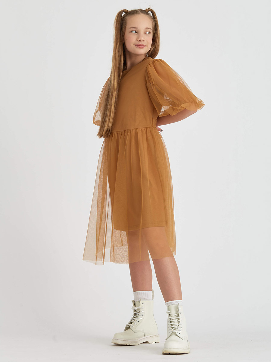 Платье Смена, размер 17, цвет коричневый 42099 - фото 4