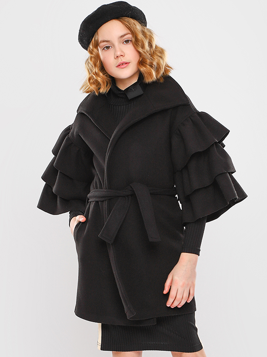 Пальто Gaialuna, размер 134, цвет черный G3361 - фото 1
