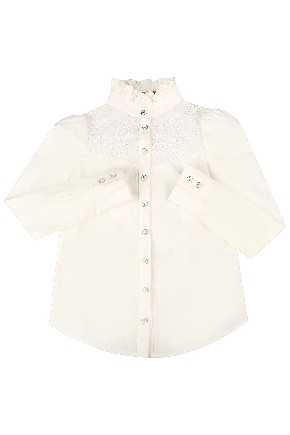 Блуза Маленькая Леди, размер 122, цвет белый - фото 1