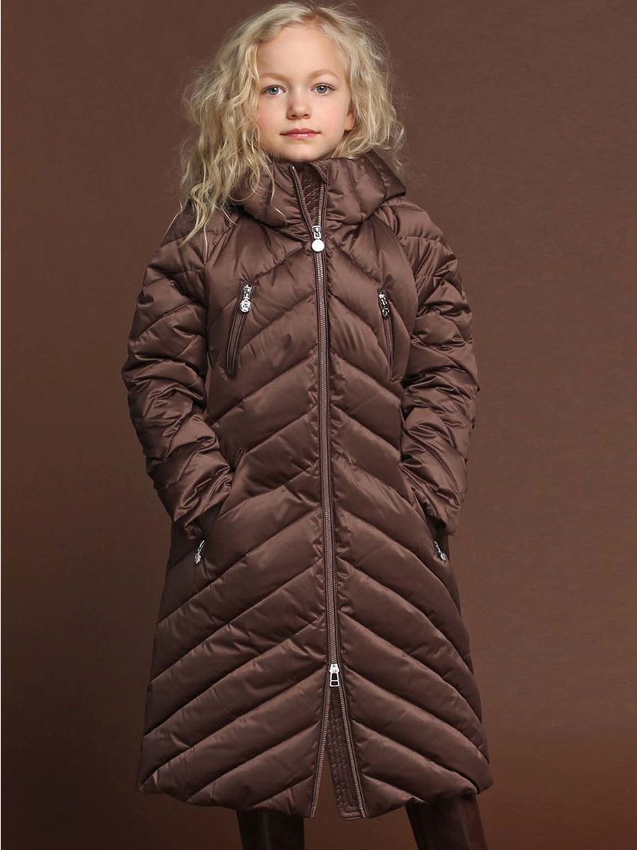 Пальто Naumi, размер 110-116, цвет коричневый PN1721100 - фото 1