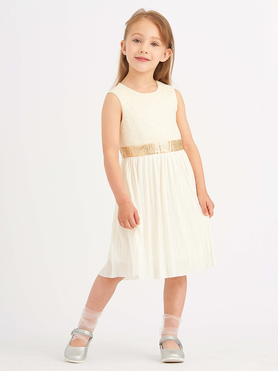 Платье Смена, размер 146 (72), цвет белый 21547 - фото 3