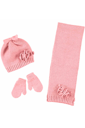 Шапка+шарф+варежки для малышей Mayoral (Испания) Розовый 10.105/17