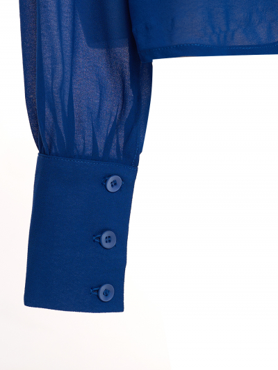 Длинный рукав Блуза Синий
